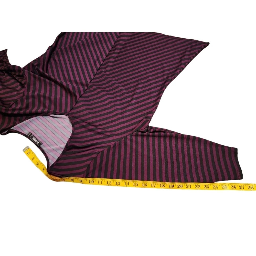 Elementz Woman Plus Size 1X Purple Black Stripe Top - Picture 8 of 11